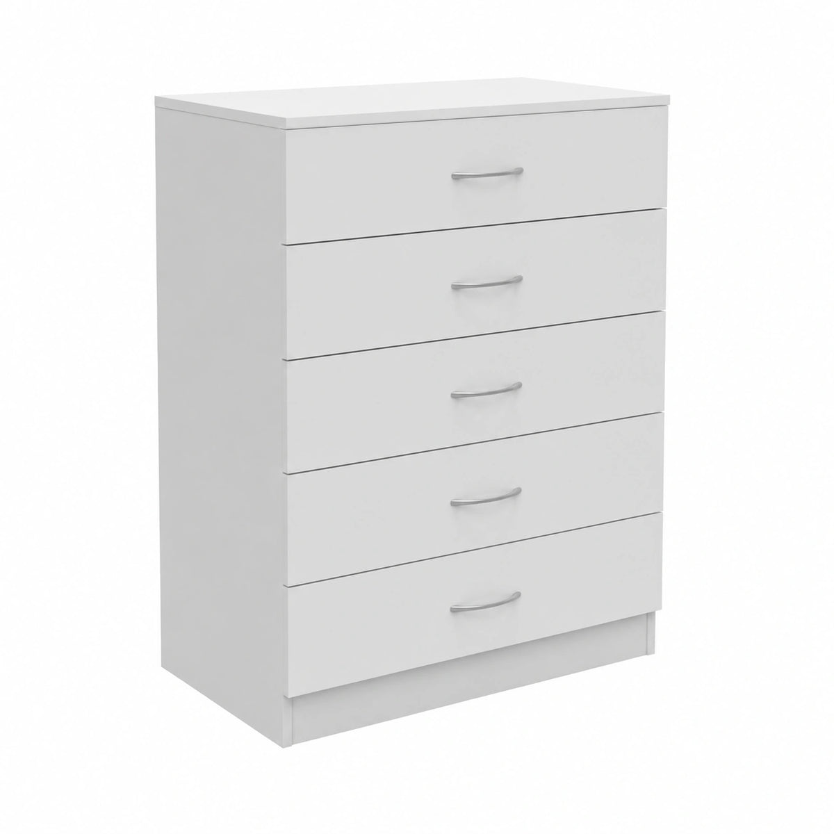 Cómoda de 5 Cajones con Guías Metálicas para Dormitorio - Blanco