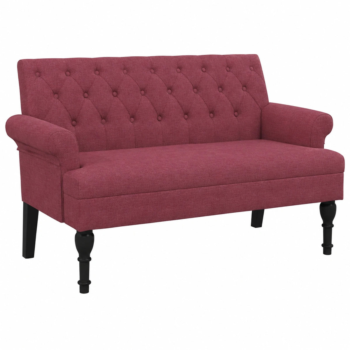 Banco Tapizado Rojo Vino con Respaldo 120x62x75,5 cm - vidaXL