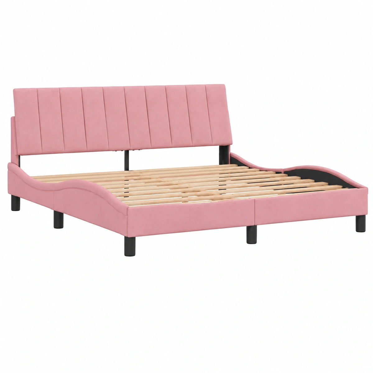 Estructura de Cama Tapizada Rosa 180x200 cm sin Colchón