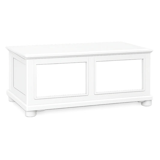 Banco Zapatero de Madera Clásico Blanco 120x44x51H
