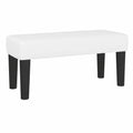 Banco Decorativo de Cuero Sintético Blanco para Sala y Dormitorio 70x30x30 cm