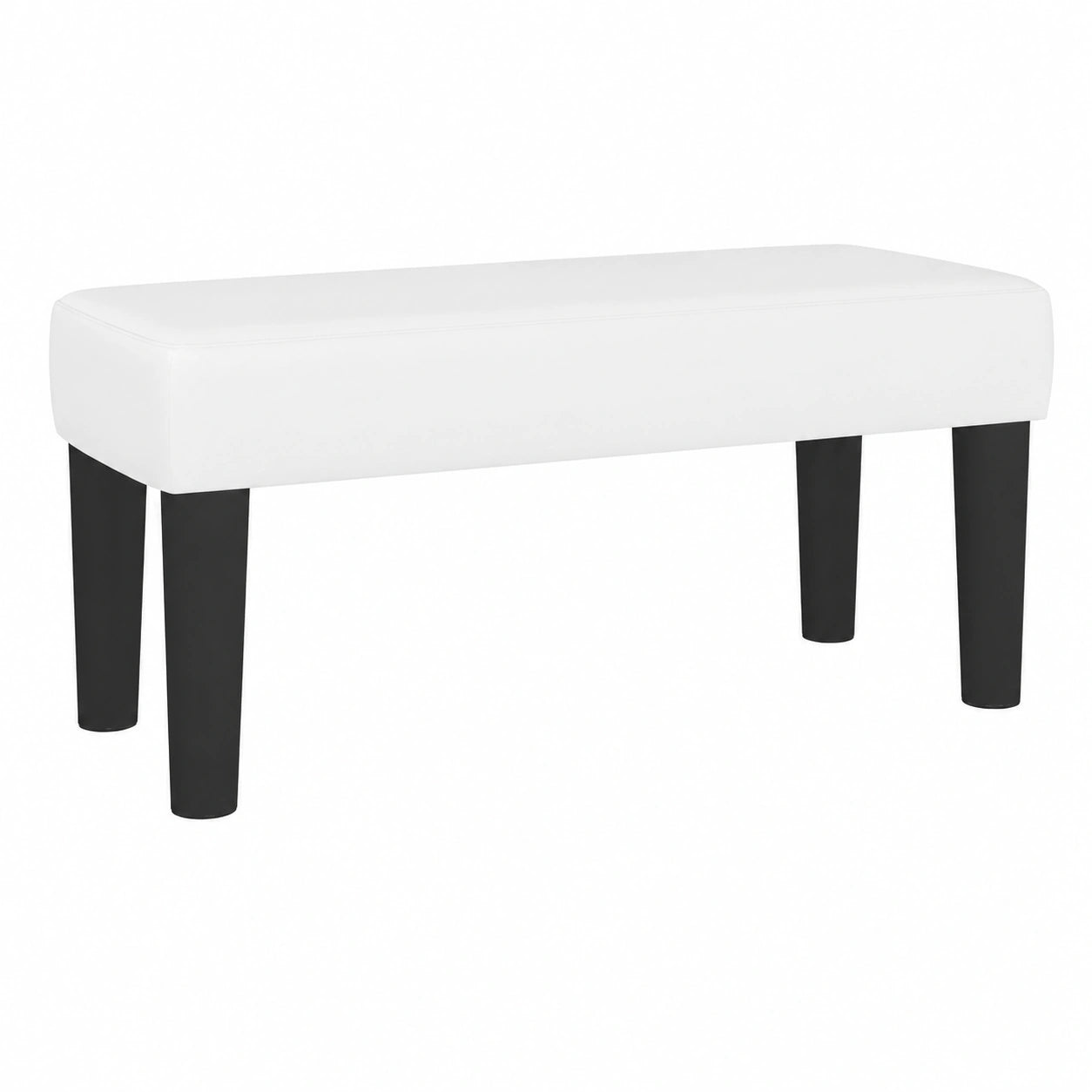 Banco Decorativo de Cuero Sintético Blanco para Sala y Dormitorio 70x30x30 cm