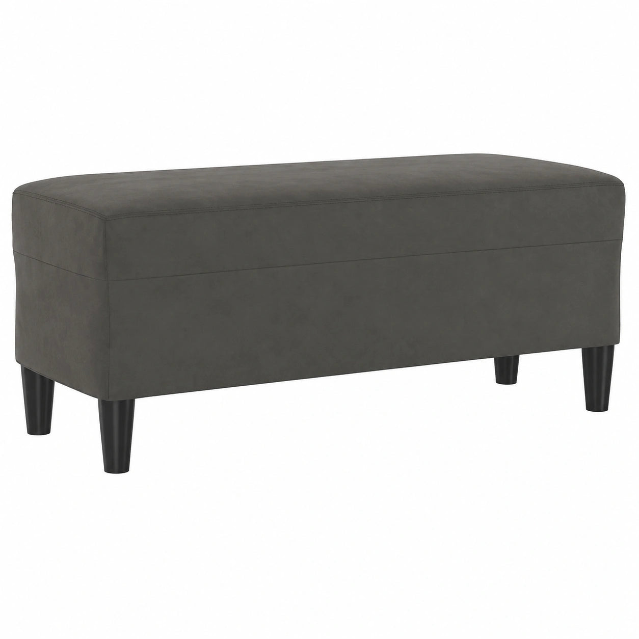 Banco Otomano de Terciopelo Gris Oscuro para Salón y Dormitorio
