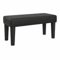 Banco Decorativo de Cuero Sintético Negro para Sala y Terraza, 70x30x30 cm