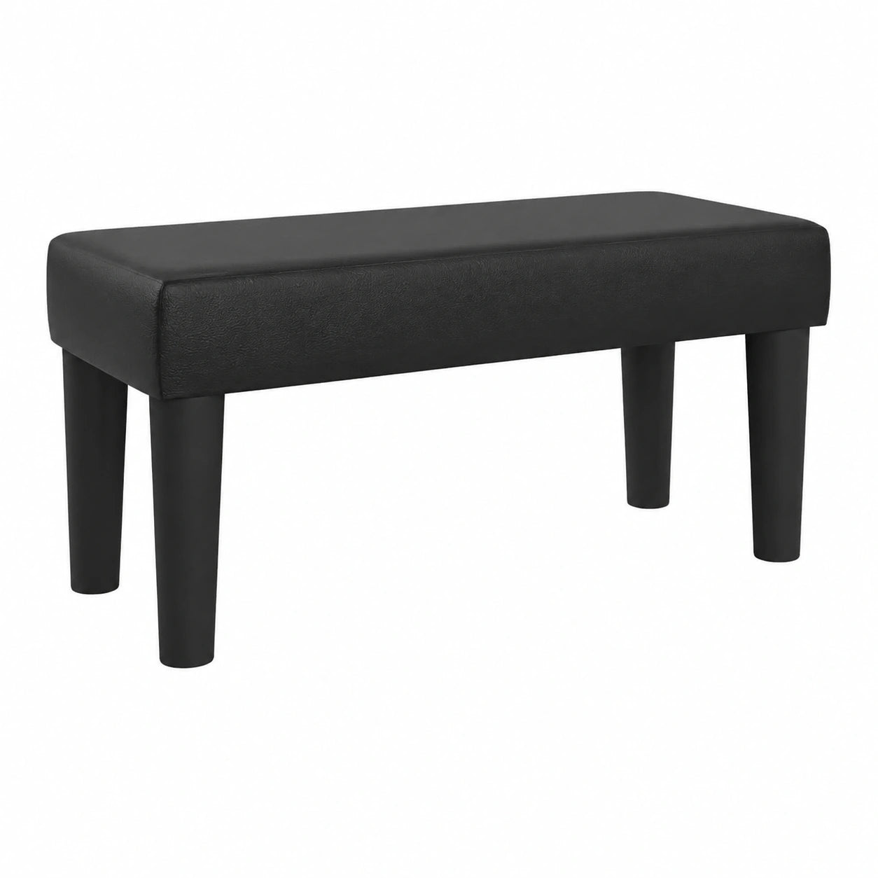 Banco Decorativo de Cuero Sintético Negro para Sala y Terraza, 70x30x30 cm