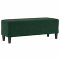 Banco Otomano Tapizado en Terciopelo Verde Oscuro para Interior