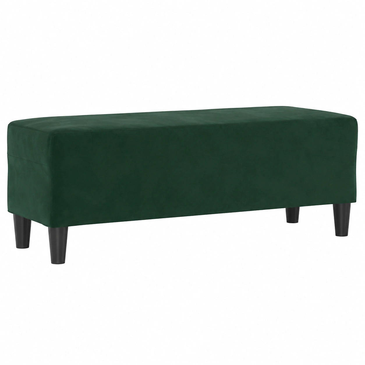 Banco Otomano Tapizado en Terciopelo Verde Oscuro para Interior