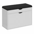 Mueble para Zapatos Blanco 60x51 cm con Asiento Acolchado Desmontable