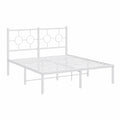 Cama de Metal Blanca con Cabecero, Base para Colchón 140x190 cm
