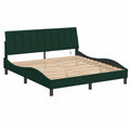 Cama de Terciopelo Verde Oscuro con Luces LED 180x200 cm