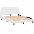 Cama de Diseño Moderno de Cuero Sintético 120x200 cm, Blanco