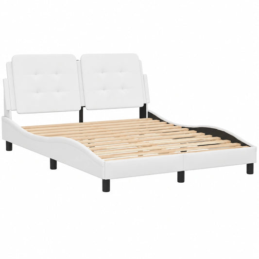 Cama de Diseño Moderno de Cuero Sintético 120x200 cm, Blanco