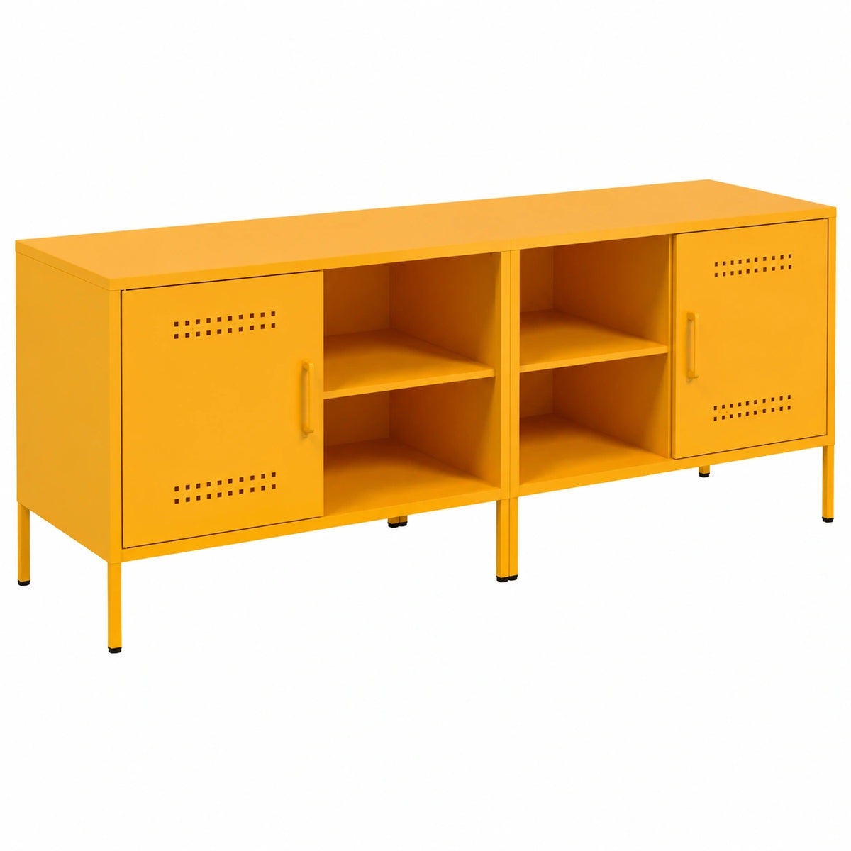 Conjunto de Muebles para TV de Acero Mostaza 68x39x50.5 cm