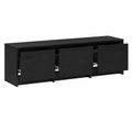 Mueble de TV Moderno con LED y Cajón, Roble Negro, 140x34x40 cm