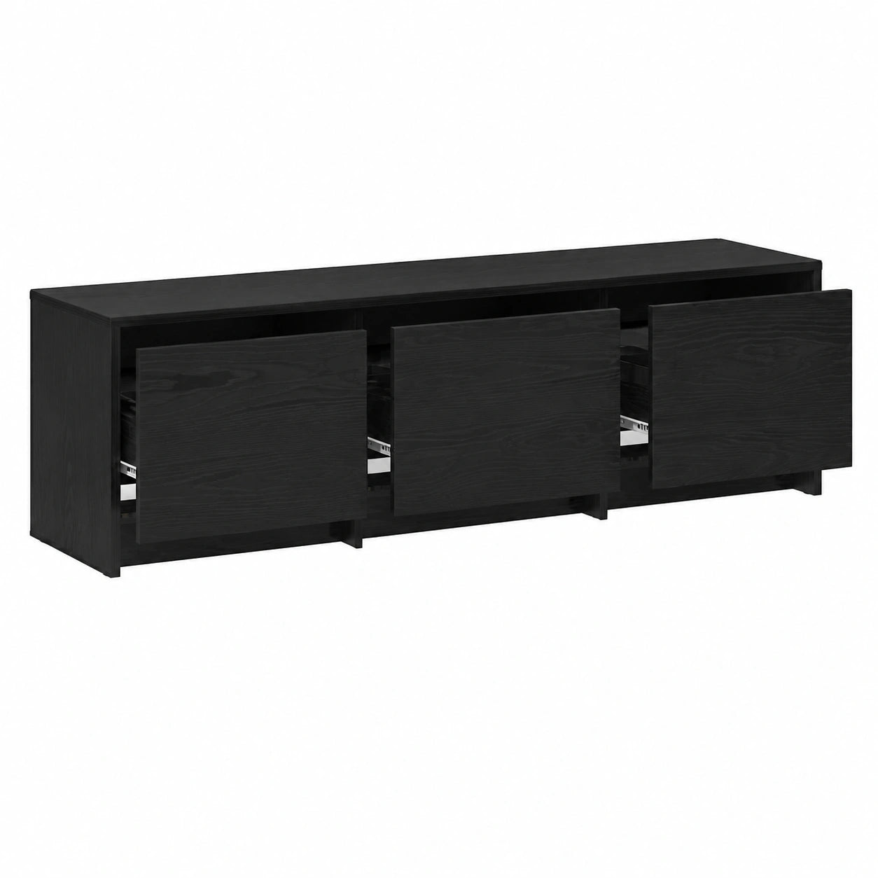 Mueble de TV Moderno con LED y Cajón, Roble Negro, 140x34x40 cm