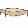 Cama Doble de Invitados de Madera y Metal de 120x190 cm para Dormitorio