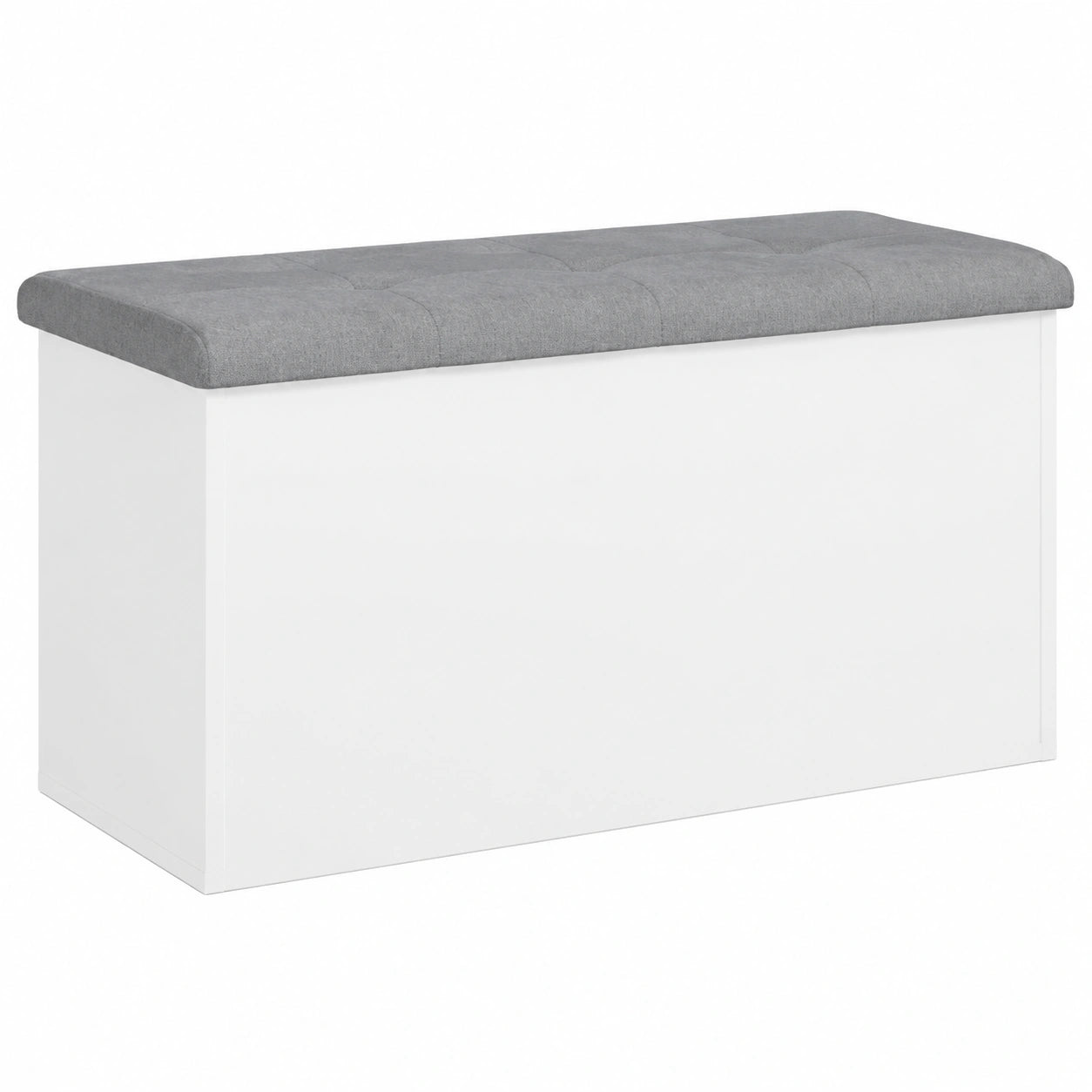 Banco de Almacenaje Blanco 82x42x45 cm con Madera de Ingeniería, Baúl para Dormitorio y Reposapiés