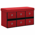Baúl Plegable de Tela Roja 76 x 38 x 38 cm - Mueble Versátil y Durable
