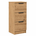 Aparador de Madera Roble 30x30x70 cm para Sala de Estar