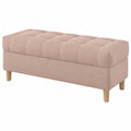 Banco Ottoman Tapizado Capitonné, Repelente al Agua, 120 cm, Beige Nórdico