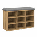 Banco Zapatero de Madera con Almacenaje, Roble 82x32x50 cm