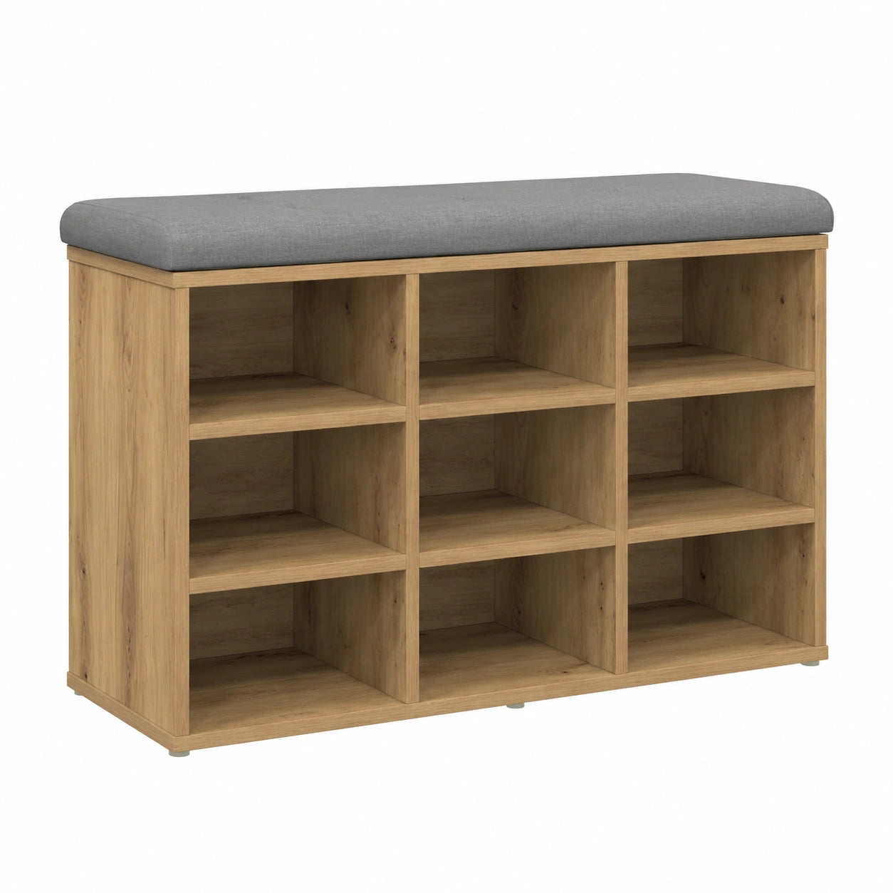 Banco Zapatero de Madera con Almacenaje, Roble 82x32x50 cm