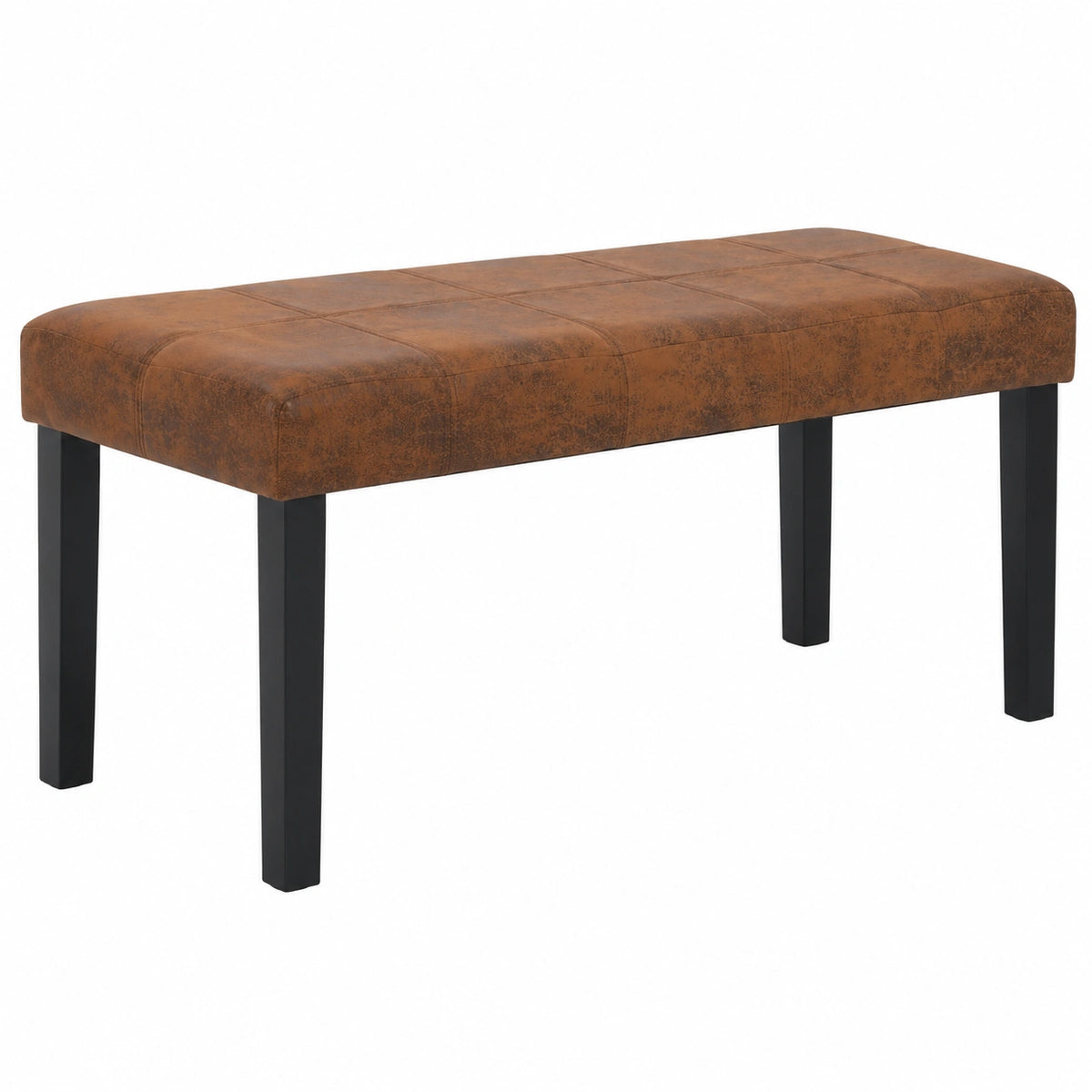 Banco de Piel Sintética Marrón 106 cm para Salón y Comedor