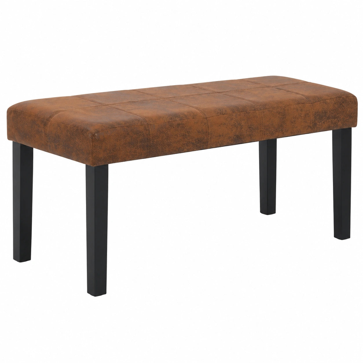 Banco de Piel Sintética Marrón 106 cm para Salón y Comedor