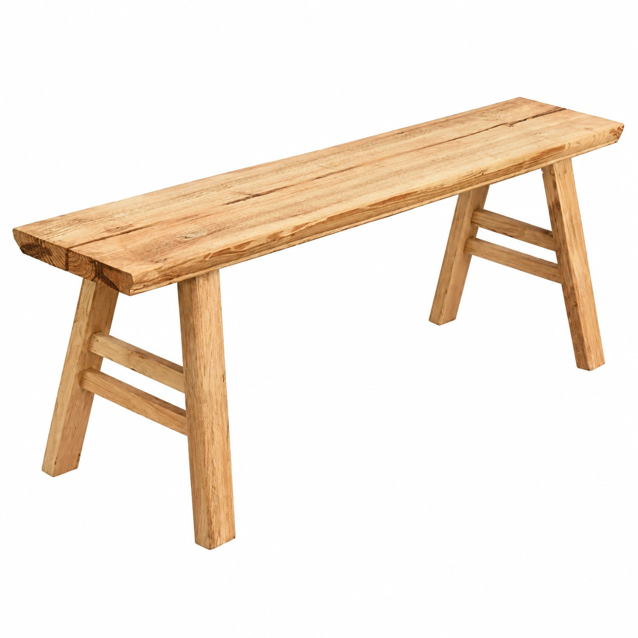 Banco Rústico de Madera Maciza para Hogar, Beige 98x17.5x47CM