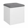 Banco de Almacenamiento Blanco de Madera de Ingeniería 42x42x45 cm para Dormitorio