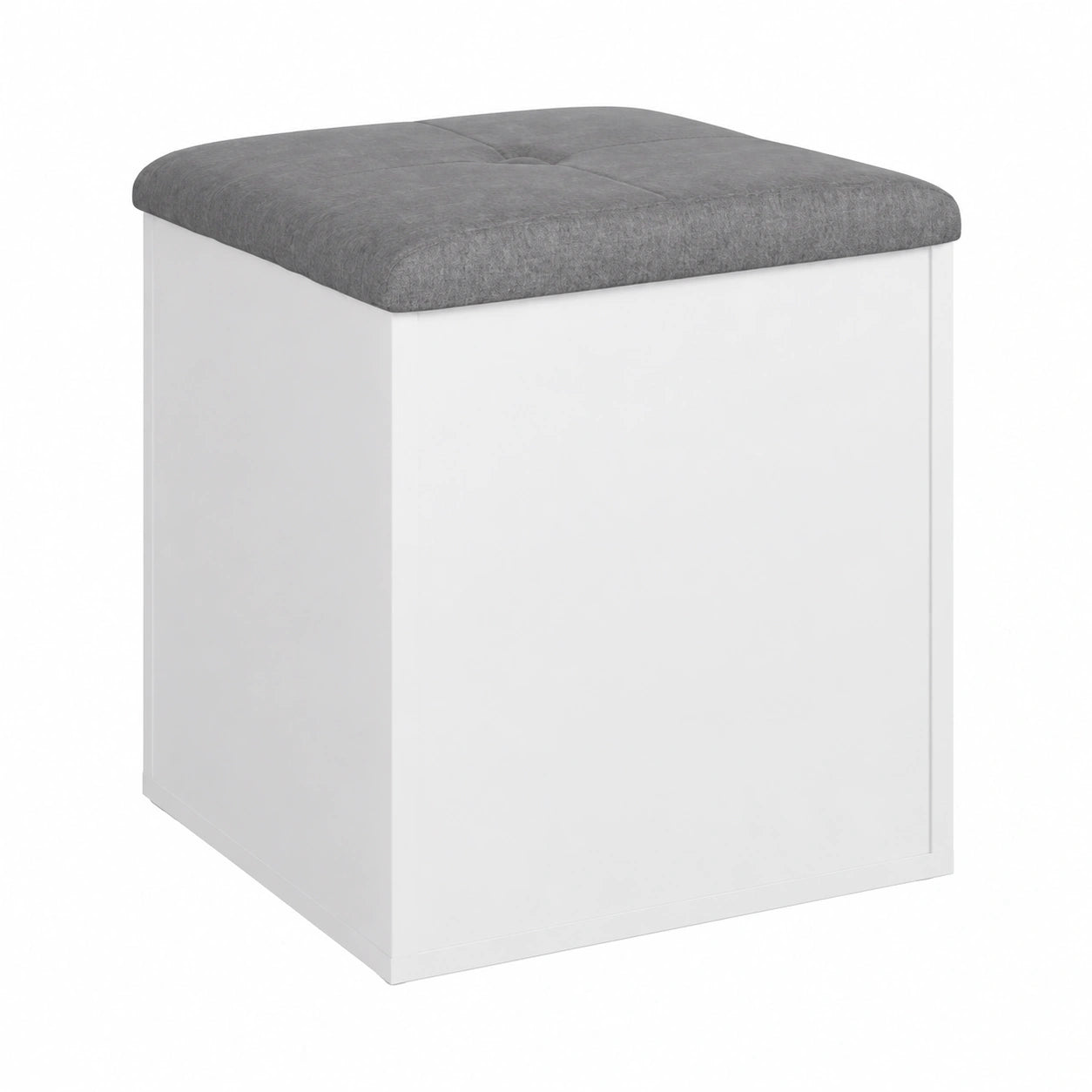 Banco de Almacenamiento Blanco de Madera de Ingeniería 42x42x45 cm para Dormitorio