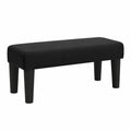 Banco baúl de cuero sintético negro 70x30x30 cm, mobiliario de dormitorio y reposapiés para sofá