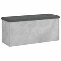 Banco de Almacenamiento de Madera Gris 102x42x45 cm con Tapa, Baúl para Dormitorio y Reposapiés