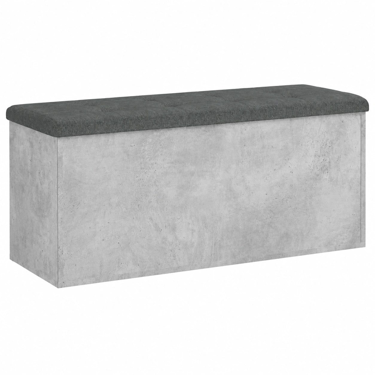 Banco de Almacenamiento de Madera Gris 102x42x45 cm con Tapa, Baúl para Dormitorio y Reposapiés